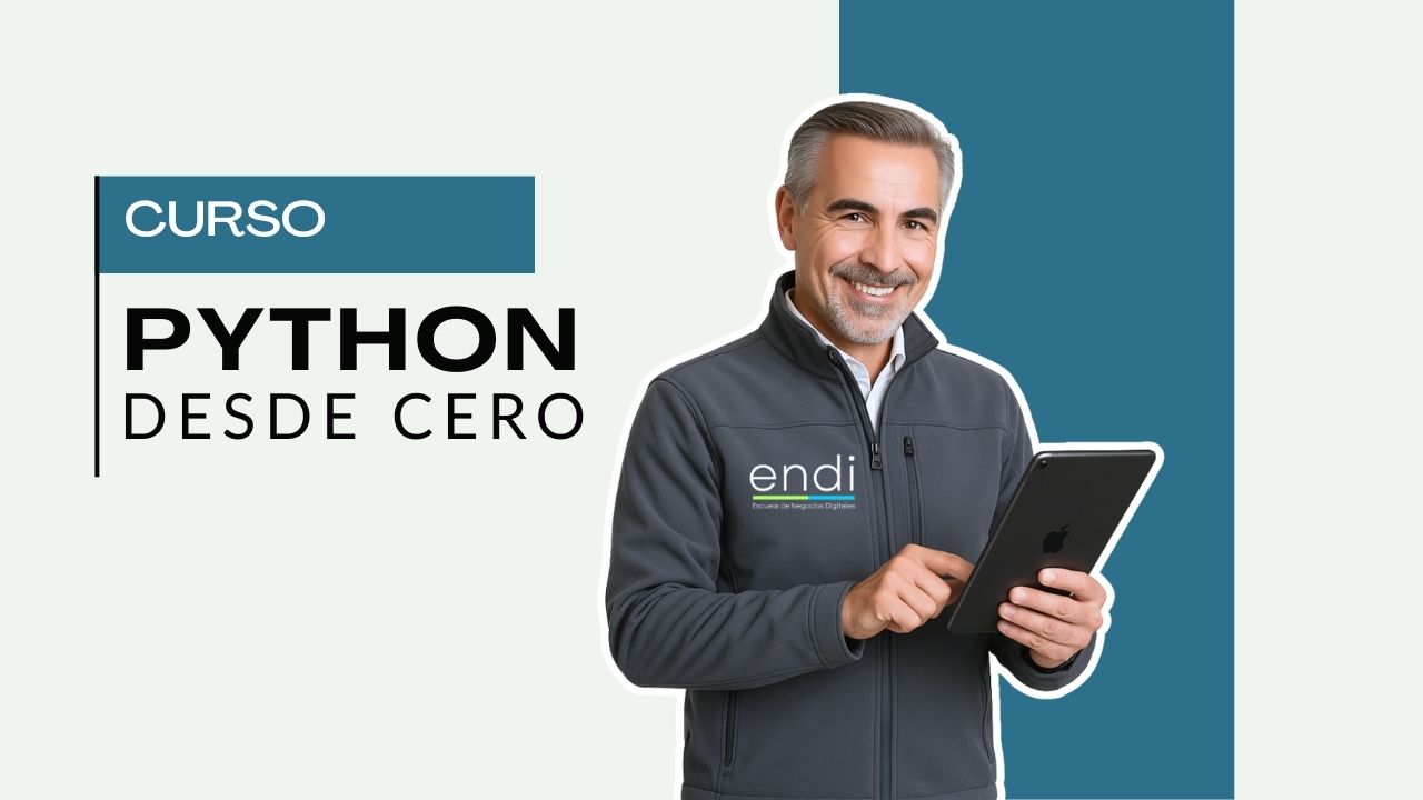 HOMBRE CON UNA TABLET, TOMANDO CURSO DE ONLINE DE PYTHON