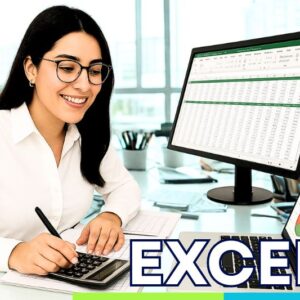 Mujer aprendiendo Excel en un curso online en vivo