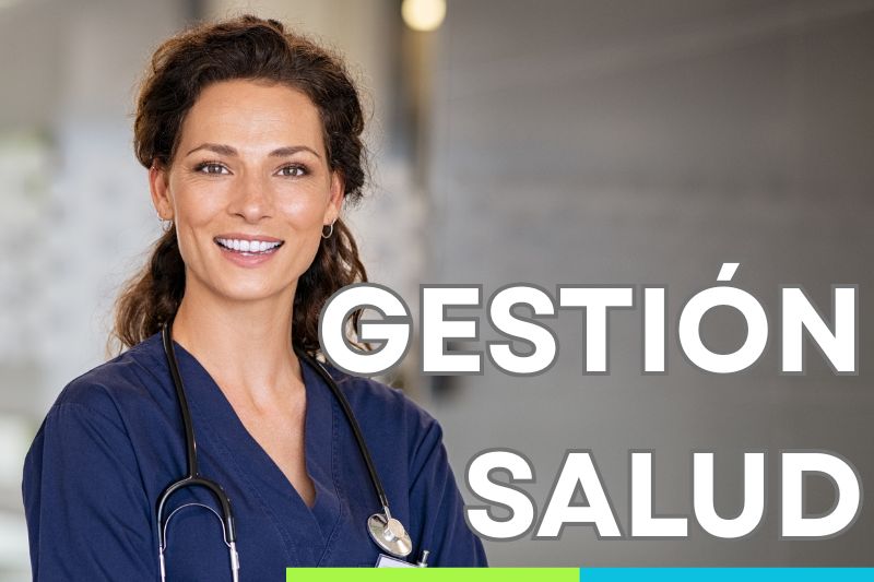 Folleto curso online gestiòn en salud, aparee una doctora