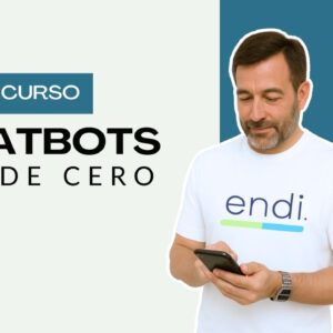 Persona anunciando micro curso online Chatbots