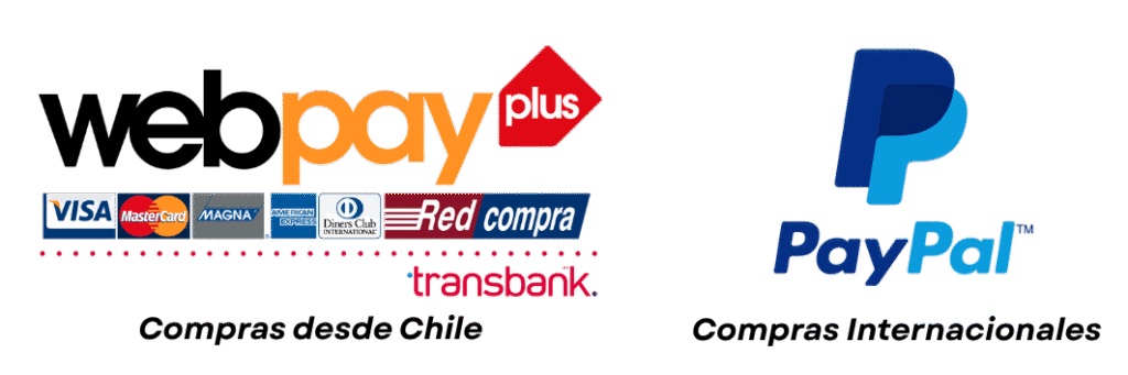 logo paypal y transbank, para compras online desde chile o el extranjero