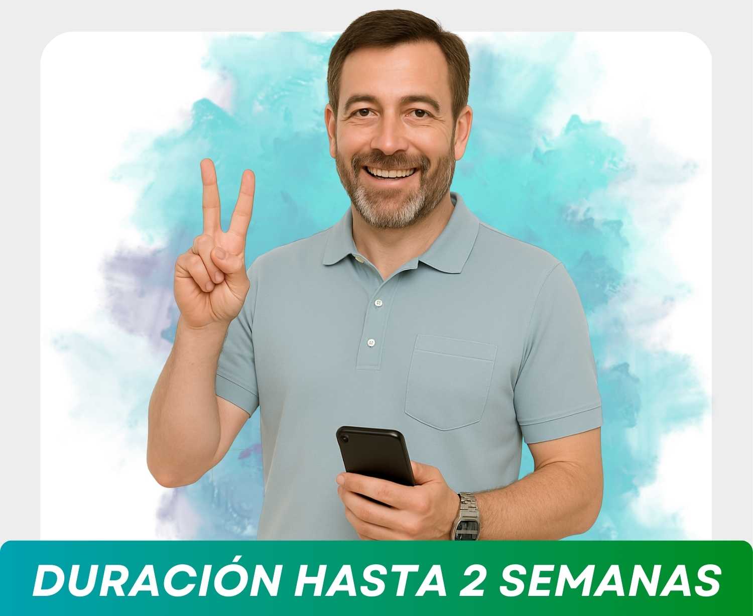 Emprendedor con un teléfono en la mano, promocionando cursos online en vivo en Chile