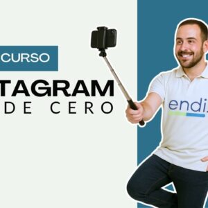 Persona promocionando curso online sobre Instagram desde cero