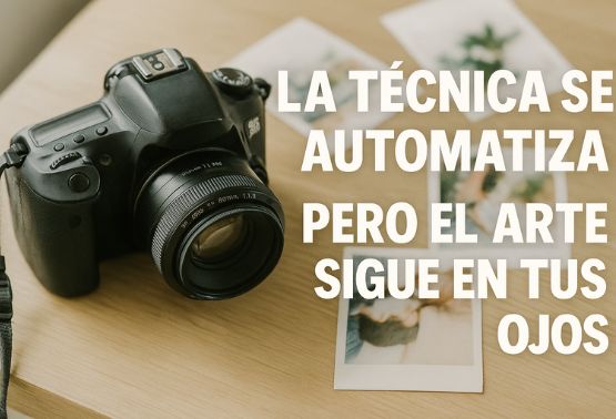 Camara fotográfica promocionando curso online en vivo dictados desde Chile