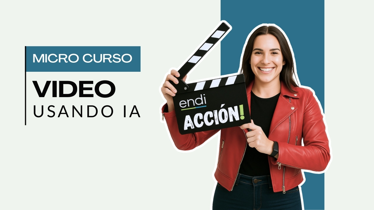 Persona anunciando micro curso online para crear videos con IA