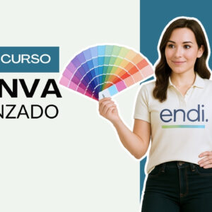 Persona anunciando micro curso online Canva Avanzado